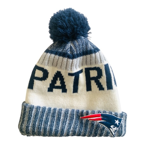 New England Patriots NFL Pom Pom Beanie Skull Cap Hat Embroidered NE Adults - Picture 12 of 13